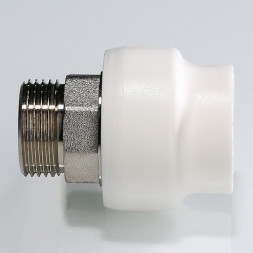 Переходник VALTEC VTp.707 НР 1 1/2&amp;quot; DN 50x40 PN 25 под ключ полипропиленовый комбинированный