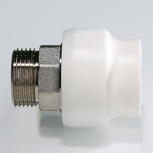 Переходник VALTEC VTp.707 НР 1 1/2&amp;quot; DN 50x40 PN 25 под ключ полипропиленовый комбинированный