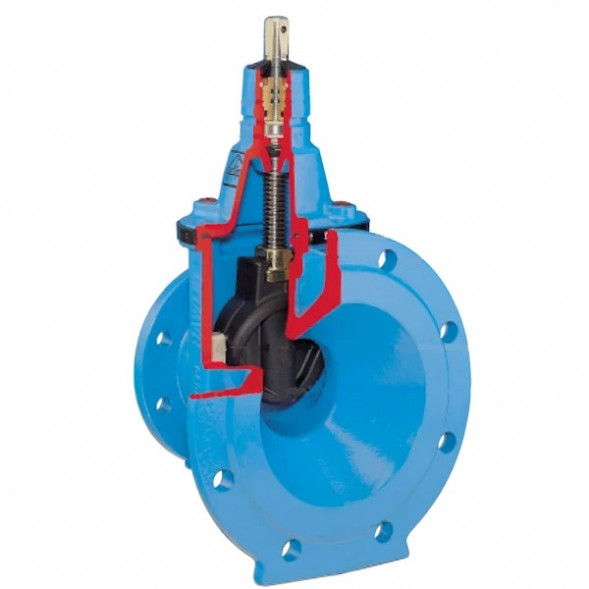 Задвижка HAWLE 4150E2 DN 125-100 PN 16 фланцевая клиновая чугунная с обрезиненным клином переходная