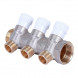 Коллектор распределительный STOUT SMB 6852 3 отвода ВР-НР 1&amp;quot;х1/2&amp;quot; DN 25 PN 10 с запорными клапанами плоское уплотнение