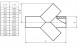 Крестовина 500 мм SDR9 45° ПЭ100 равнопроходная сварная сегментная ПНД