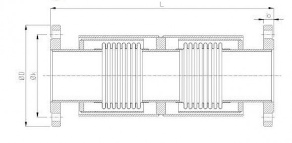 Компенсатор ОПН-25-1200-220 Ду 1200 Ру 25 сильфонный осевой