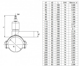 Вентиль FRIALEN DAV DN 180/50 PN 10/16 с удлиненным патрубком