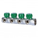 Коллектор распределительный STOUT SMB 6850 4 отвода ВР-НР 1&amp;quot;х3/4&amp;quot; DN 25 PN 16 с регулирующими клапанами