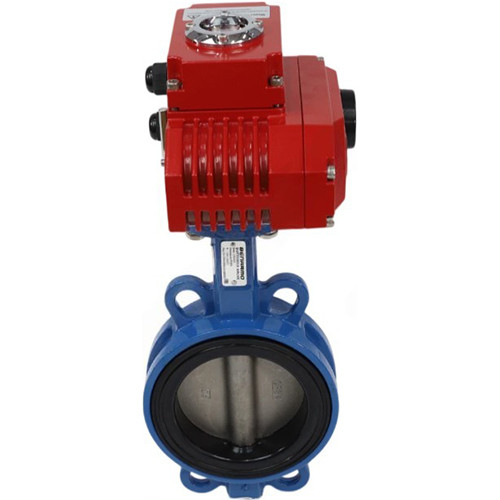 Затвор дисковый чугунный Benarmo DN 200 PN 16 поворотный межфланцевый с электроприводом QB-250 230В