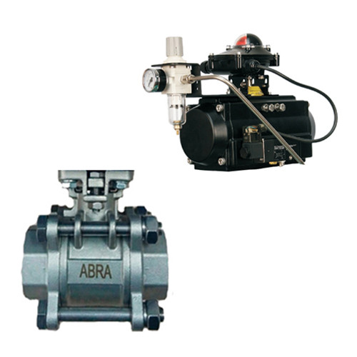 Кран шаровой ABRA BV11 DA ВР 1 1/2&amp;quot; DN 40 PN 40 с пневмоприводом нержавеющая сталь