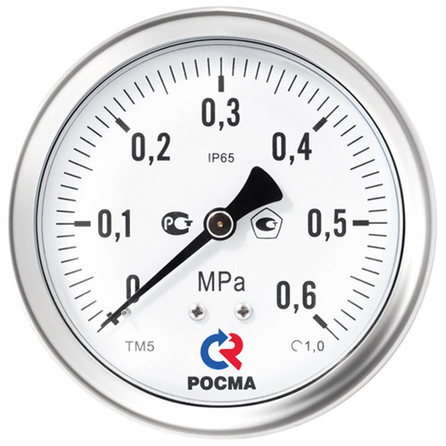 Мановакуумметр РОСМА ТМВ-521ТЭ.00 (-0,1...0,15 МПа) Дкорп=100мм кл. 1,0 M20x1,5 коррозионностойкий виброустойчивый эксцентрический 00000007494
