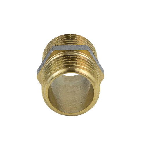 Ниппель латунный Aquasfera 9022 DN 40 PN 16 резьба - 1 1/2&amp;#039;&amp;#039;, покрытие - никель, прямой резьбовой НР-НР, 9022-05