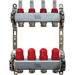 Коллекторная группа из нержавеющей стали Stahlmann SML0001/03405SS 1&amp;quot;x3/4&amp;quot; 5 выхода под евроконус с расходомерами