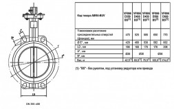 Затвор дисковый поворотный ABRA BUV-VF 866 DN 400 PN 16 межфланцевый с голым штоком