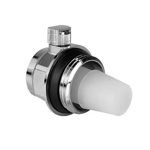 Воздухоотводчик автоматический VALFEX VF.500.L.100 Ду 25 Ру 10 для радиатора левый латунный с никелированным покрытием