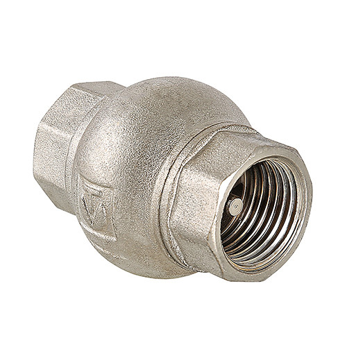 Клапан обратный VALTEC VT.151.N.09 2&amp;quot; DN 50 PN 16 пружинный резьбовой с латунным золотником, латунный с никелевым покрытием