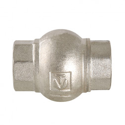Клапан обратный VALTEC VT.151.N.09 2&amp;quot; DN 50 PN 16 пружинный резьбовой с латунным золотником, латунный с никелевым покрытием