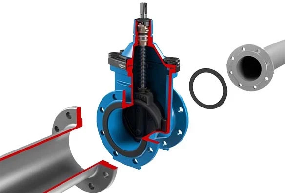 Задвижка HAWLE 4000E3 DN 250 PN 10 фланцевая клиновая чугунная с обрезиненным клином разборная