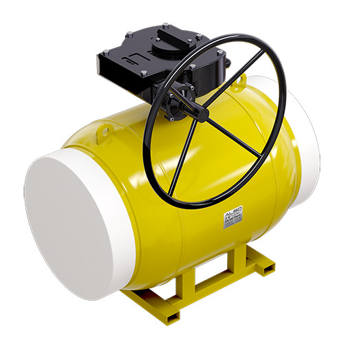 Кран шаровой газовый ALSO КШ.П.П.GAS.300.25-01 Ду 300 Ру 25 с редуктором полнопроходный под приварку