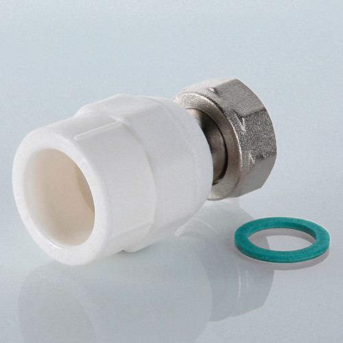 Переходник VALTEC VTp.708 ВР 3/4&amp;quot; DN 25x20 PN 25 с накидной гайкой полипропиленовый комбинированный