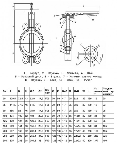 Затвор дисковый чугунный Benarmo DN 80 PN 10/16 поворотный межфланцевый с рукояткой Рус