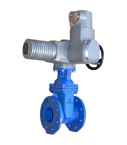 Задвижка GROSS DN 600 PN 16 фланцевая с обрезиненным клином с электроприводом AUMA короткая