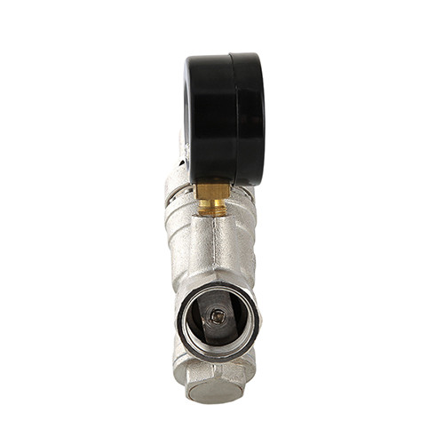 Клапан подпиточный VALTEC VT.515.N.04 1/2&amp;quot; DN 15 PN 16 с фильтром и манометром, латунный с никелевым покрытием
