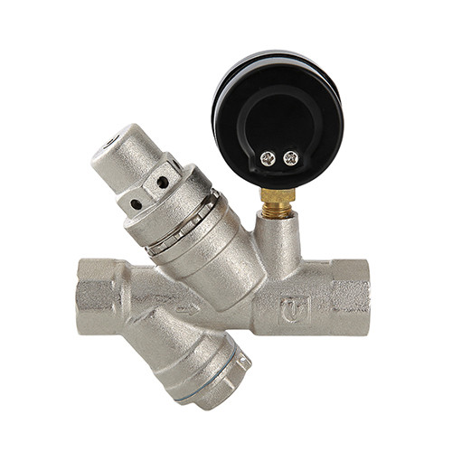 Клапан подпиточный VALTEC VT.515.N.05 DN 3/4&amp;#039;&amp;#039; 20 PN 16 с фильтром и манометром, латунный с никелевым покрытием
