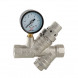 Клапан подпиточный VALTEC VT.515.N.05 DN 3/4&amp;#039;&amp;#039; 20 PN 16 с фильтром и манометром, латунный с никелевым покрытием