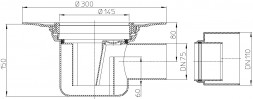 Корпус трапа HL72.1K DN75/110 горизонтальный выпуск, запахозапирающее устройство, переходник