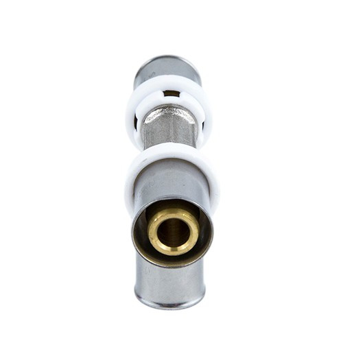 Тройник латунный Aquasfera 8009 DN 16.4 PN 16 покрытие - никель, пресс, 8009-01