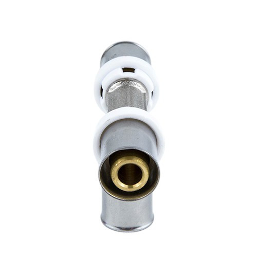 Тройник латунный Aquasfera 8009 DN 20.4 PN 16 покрытие - никель, пресс, 8009-02