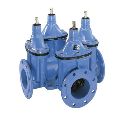 Задвижка HAWLE 4400E2 DN 100/4 PN 16 фланцевая клиновая чугунная с обрезиненным клином типа Комби-IV без пожарной подставки