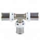 Тройник латунный Aquasfera 8009 DN 26.5 PN 16 покрытие - никель, пресс, 8009-03