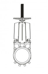 Задвижка GROSS DN 150 PN 10 шиберная с выдвижным штоком c маховиком