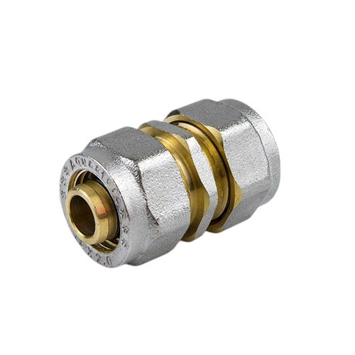 Муфта соединительная латунная Aquasfera 7003 DN 32 PN 16, покрытие - никель, компрессионный, 7003-04