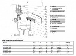 Клапан AVK 701/50 DN 250 PN 16 воздушный комбинированный фланцевый