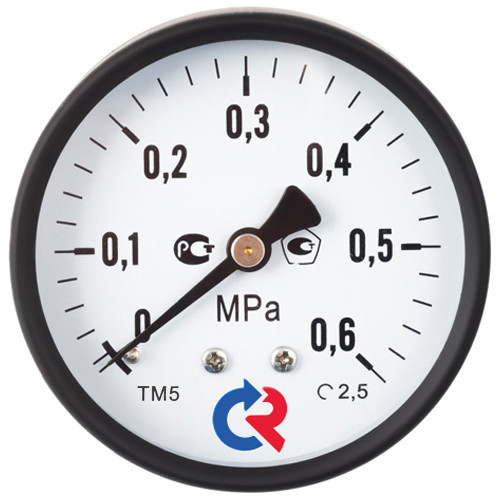 Манометр РОСМА ТМ-510Т.00 (0...60 МПа) Дкорп=100мм кл. 1,5 G1/2&amp;quot; общетехнический осевой 00000037185