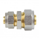 Муфта соединительная переходная латунная Aquasfera 7004 DN 16х20 PN 16, покрытие - никель, компрессионный, 7004-01