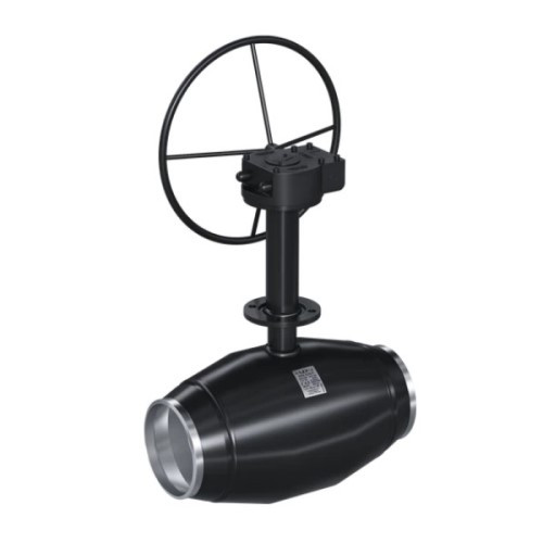 Кран шаровой цельносварной LD КШ.Ц.П.Р.GAS.300/250.025.Н/П.01.H Ду 300/250 Ру 25 нержавеющий неполнопроходный для подземной установки под приварку с редуктором