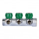 Коллектор распределительный STOUT SMB 6849 3 отвода ВР-НР 1&amp;quot;х1/2&amp;quot; DN 25 PN 16 с регулирующими клапанами плоское уплотнение