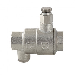 Клапан обратный VALTEC VT.171.N.05 3/4&amp;quot; DN 20 PN 40 пружинный резьбовой, с дренажем и воздухоотводчиком, латунный с никелевым покрытием