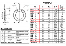 Клапан Tecofi CB5440 DN 200 обратный одностворчатый межфланцевый PN 16