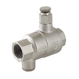 Клапан обратный VALTEC VT.171.N.07 1 1/4&amp;quot; DN 32 PN 25 пружинный резьбовой, с дренажем и воздухоотводчиком, латунный с никелевым покрытием