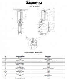 Задвижка Kvant KV02 DN 50 PN 10 шиберная межфланцевая со штурвалом
