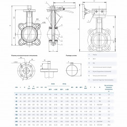 Затвор DENDOR 015W DN 40 PN 16 поворотный дисковый межфланцевый стальной с редуктором
