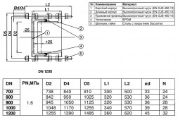 Вставка демонтажная Benarmo 7030 DN 1200 PN 16 фланцевая чугунная