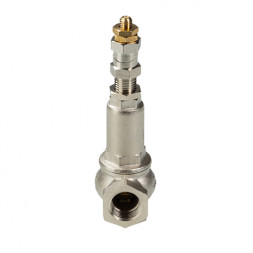 Клапан предохранительный VALTEC VT.1831.N.05 3/4&amp;quot; DN 20 PN 16 малоподъемный, пружинный, регулируемый, прямого действия, резьбовой, с возможностью ручного открывания, латунный с никелевым покрытием