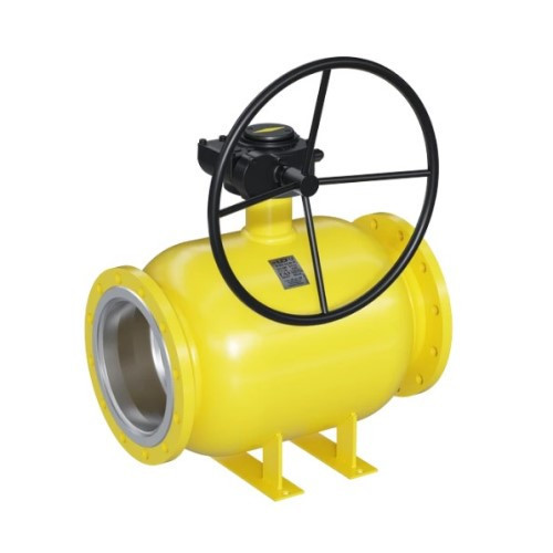 Кран шаровой цельносварной LD КШ.Ц.Ф.Р.GAS.350.025.П/П.02 Ду 350 Ру 25 стальной полнопроходный фланцевый с редуктором