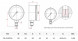 Манометр РОСМА ТМ-210Р.00 (0…1 МПа) Дкорп=50мм кл. 2,5 М12х1,5 кислород, заводской номер, сварочный общетехнический радиальный 00000010750