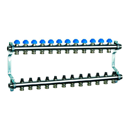 Коллекторная группа Watts HKV 2010-VA 12-ти контурный НР 1&amp;quot;x3/4&amp;quot; DN 25 PN 6 с регулирующими клапанами