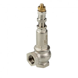 Клапан предохранительный VALTEC VT.1831.N.07 1 1/4&amp;quot; DN 32 PN 16 малоподъемный, пружинный, регулируемый, прямого действия, резьбовой, с возможностью ручного открывания, латунный с никелевым покрытием