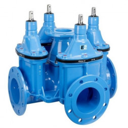 Задвижка HAWLE 4410E2 DN 150/3 PN 16 фланцевая клиновая чугунная с обрезиненным клином типа Комби-IV с пожарной подставкой