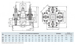 Задвижка HAWLE 4410E2 DN 150/3 PN 16 фланцевая клиновая чугунная с обрезиненным клином типа Комби-IV с пожарной подставкой